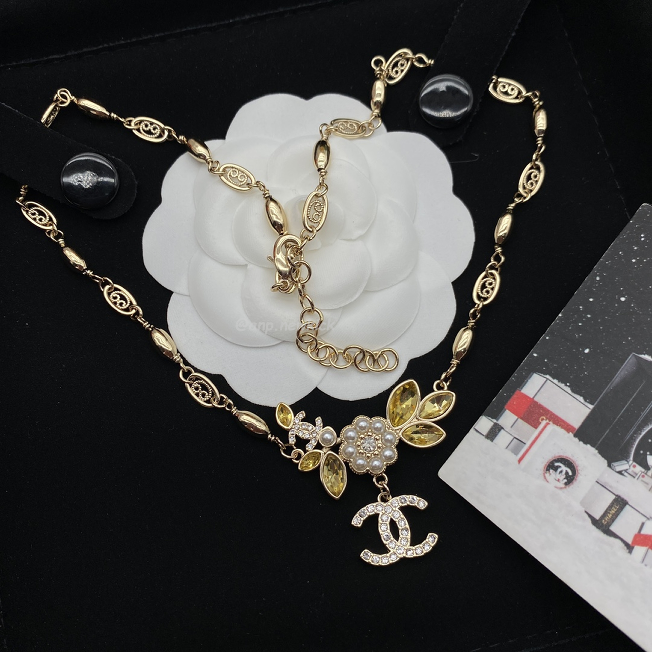 Chanel Pre Owned Cc Diamond Pendant Necklace (21) - www.newkick.org